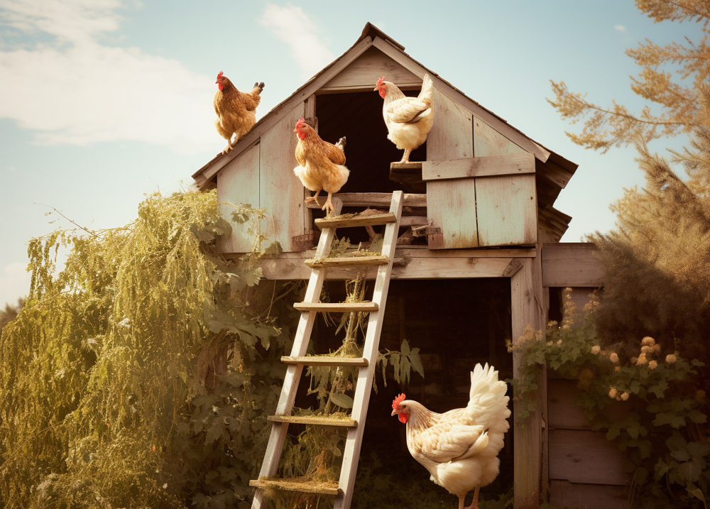 Predator-proof chicken coop construction with reinforced framing and secure latching